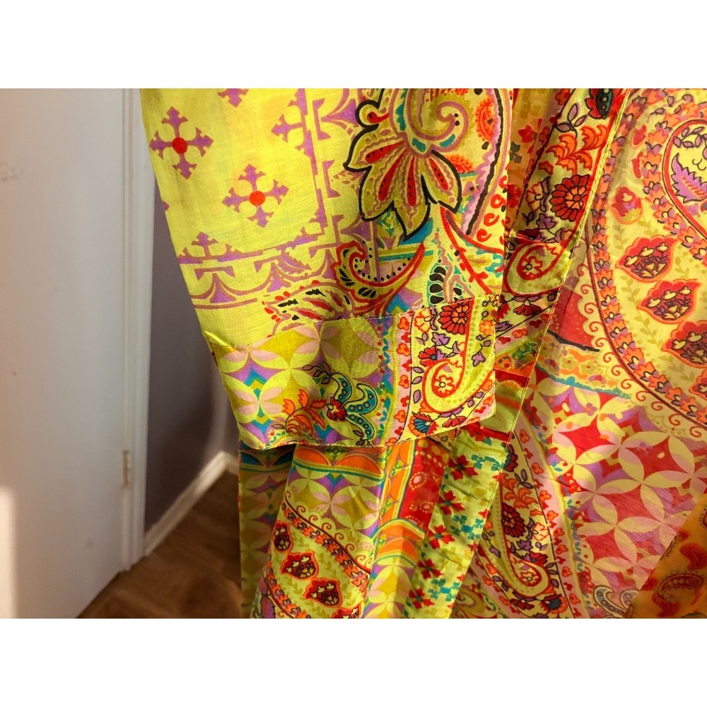 RAJ Paisley Multicolor Kimono Cover, with Pockets,  One Size - NWT - Picture 3 of 5